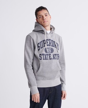 Superdry Classic Varsity Férfi Kapucnis Pulóver Szürke | XFDYR2139